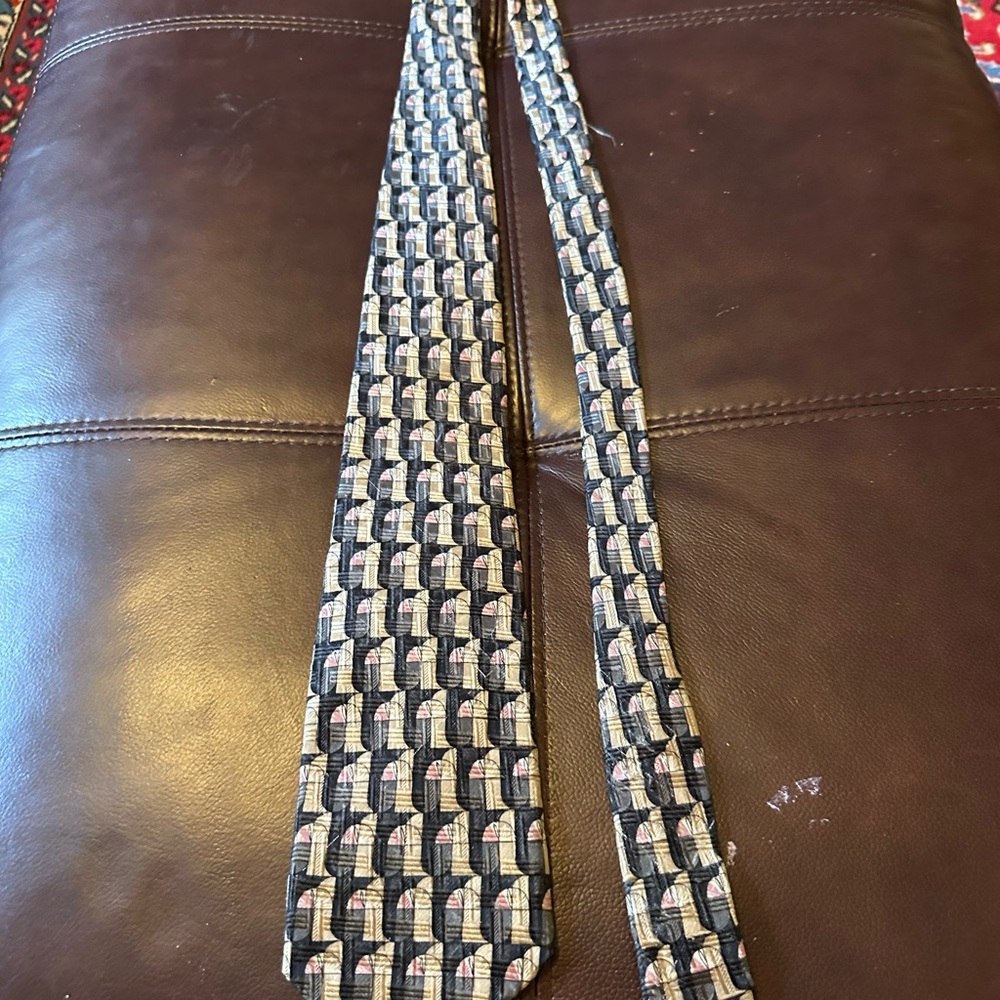 Robert Talbott Black And Gray Geometric Silk Tie - image 5